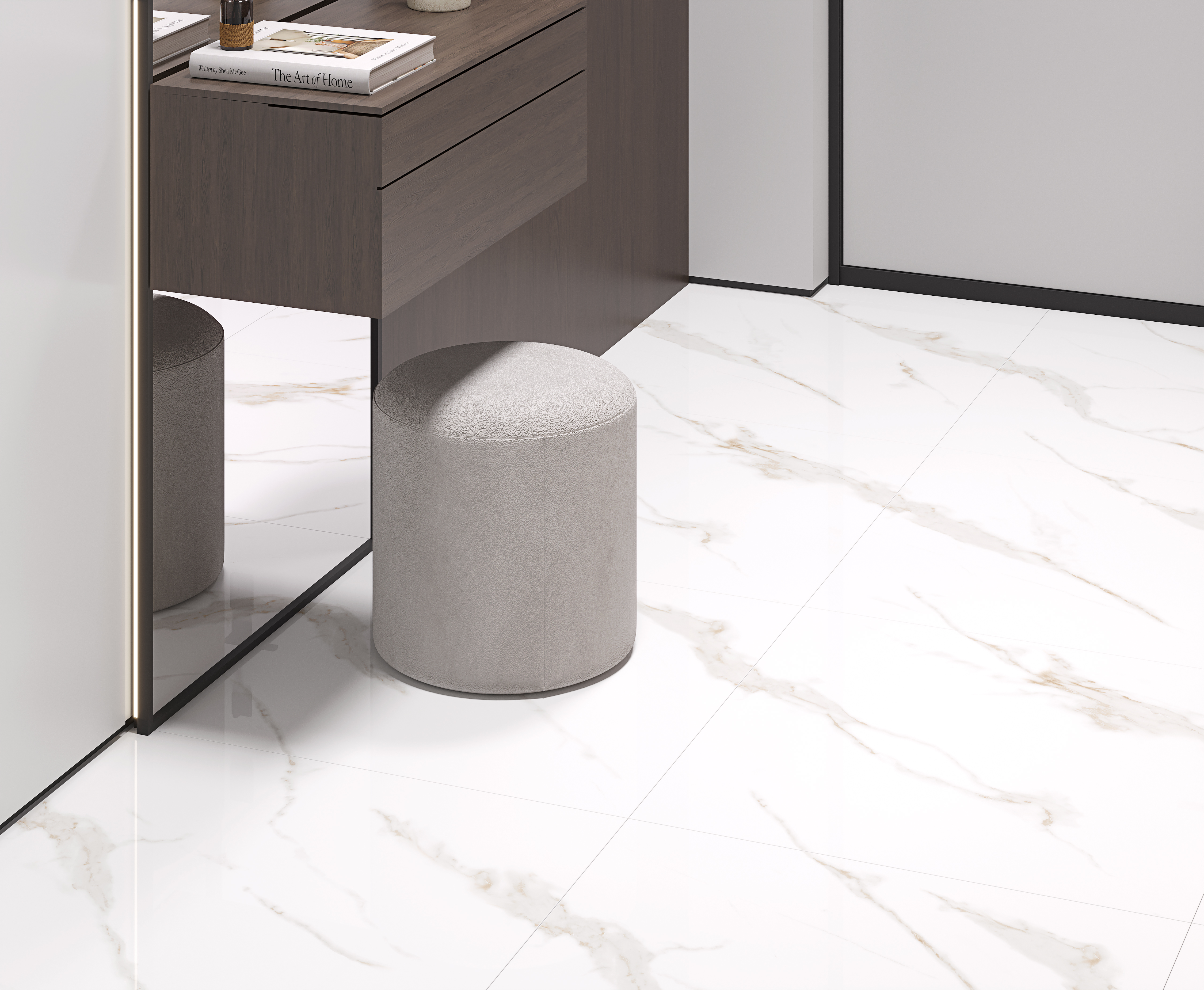 Фото в интерьере для прихожей Ceradim Calacatta Sharp Gold